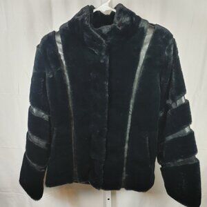 Colleen Lopez Size S Faux Fur Coat Women Medium Brand Button Closure